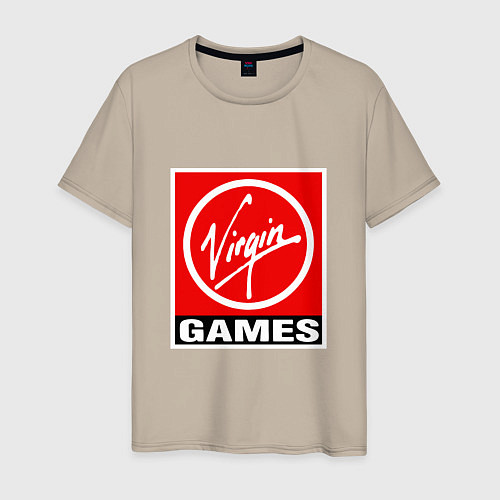 Мужская футболка Virgin games logo / Миндальный – фото 1