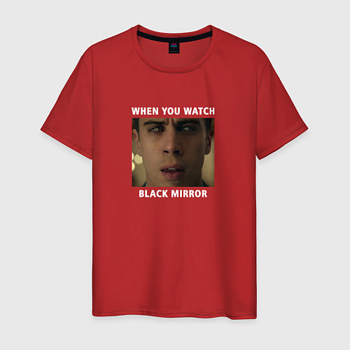 Мужская футболка История всей твоей жизни - Черное зеркало / Красный – фото 1