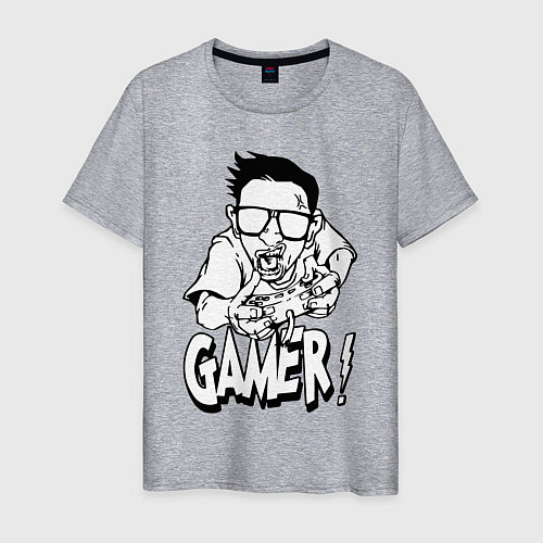 Мужская футболка Gamer man / Меланж – фото 1