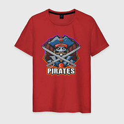 Футболка хлопковая мужская Pirates team, цвет: красный