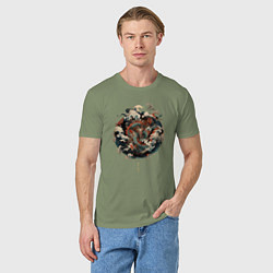 Футболка хлопковая мужская Power of the Dragon god, цвет: авокадо — фото 2