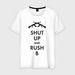 Футболка хлопковая мужская Shut up and rush b, цвет: белый