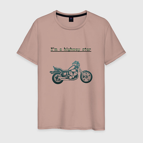 Мужская футболка Звезда автострады / Пыльно-розовый – фото 1