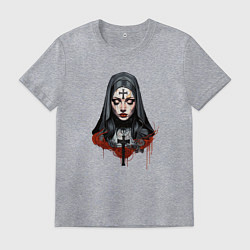 Футболка хлопковая мужская Evil Nun, цвет: меланж