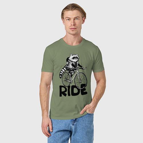 Мужская футболка Raccoon ride / Авокадо – фото 3