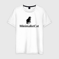 Футболка хлопковая мужская Коты MinimalistCat, цвет: белый
