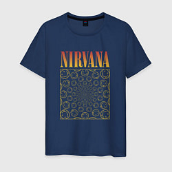 Футболка хлопковая мужская Nirvana лого, цвет: тёмно-синий