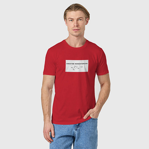 Мужская футболка Креатин моногидрат / Красный – фото 3