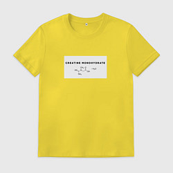 Футболка хлопковая мужская Креатин моногидрат, цвет: желтый