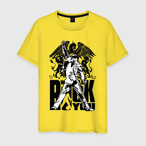 Мужская футболка Queen rock you / Желтый – фото 1
