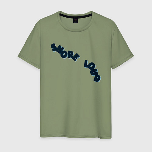 Мужская футболка Храплю громко - объемная надпись / Авокадо – фото 1