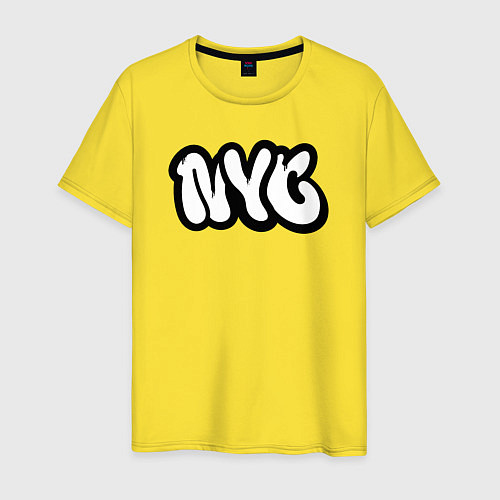 Мужская футболка NYC graffiti / Желтый – фото 1