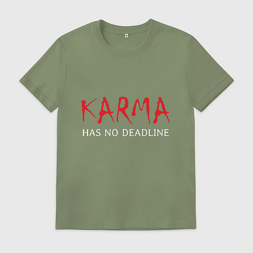 Мужская футболка Karma has no deadline / Авокадо – фото 1