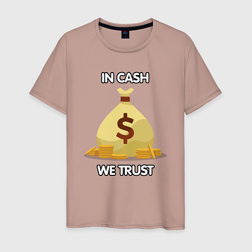 Мужская футболка In cash we trust / Пыльно-розовый – фото 1