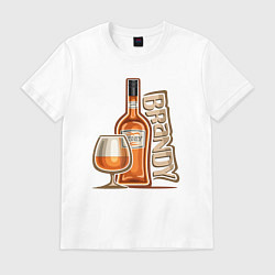 Футболка хлопковая мужская Бренди, цвет: белый