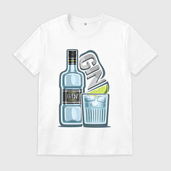 Футболка хлопковая мужская Джин, цвет: белый