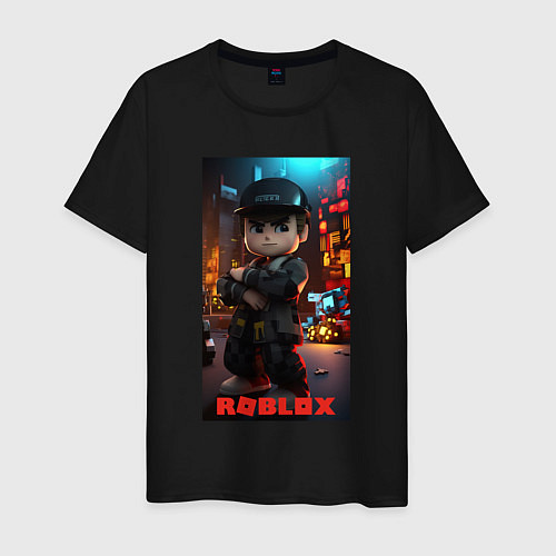 Мужская футболка Roblox man / Черный – фото 1