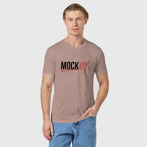 Мужская футболка МОСКОУ / Пыльно-розовый – фото 3