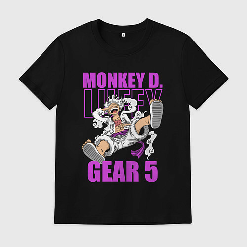 Мужская футболка Луффи - гир 5 / Черный – фото 1