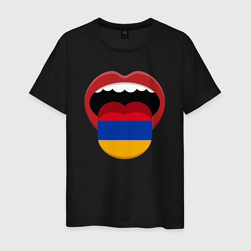 Мужская футболка Armenian lips / Черный – фото 1