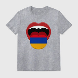 Футболка хлопковая мужская Armenian lips, цвет: меланж