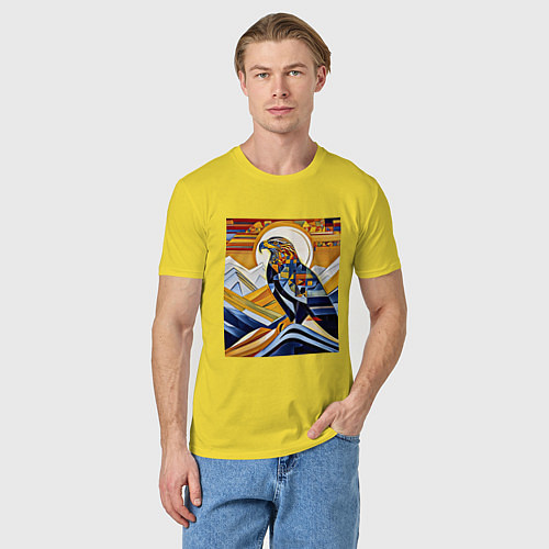 Мужская футболка Орел в горах / Желтый – фото 3