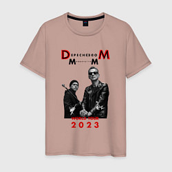 Футболка хлопковая мужская Depeche Mode 2023 Memento Mori - Dave & Martin 03, цвет: пыльно-розовый