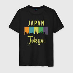 Футболка хлопковая мужская Токио Япония, цвет: черный