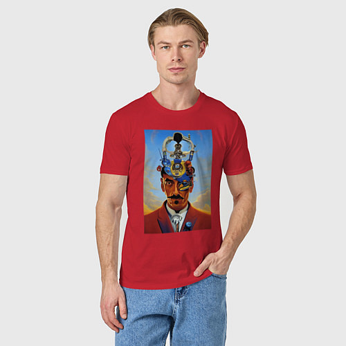 Мужская футболка Salvador Dali - surrealism / Красный – фото 3