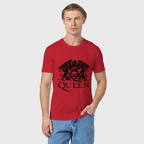 Мужская футболка Queen - logo / Красный – фото 3