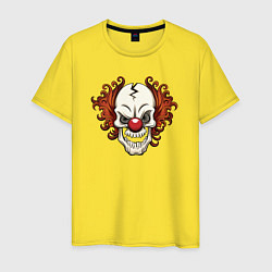 Футболка хлопковая мужская Clown skull, цвет: желтый
