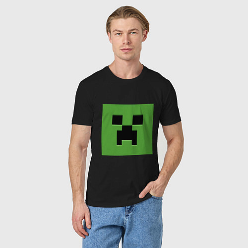 Мужская футболка Minecraft creeper face / Черный – фото 3