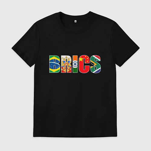 Мужская футболка Надпись: BRICS / Черный – фото 1