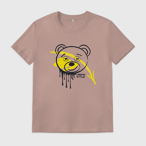 Мужская футболка Медведь в стиле urban / Пыльно-розовый – фото 1