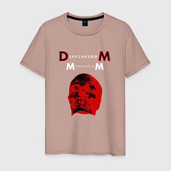 Футболка хлопковая мужская Depeche Mode 2023 Memento Mori - Red Skull 01, цвет: пыльно-розовый