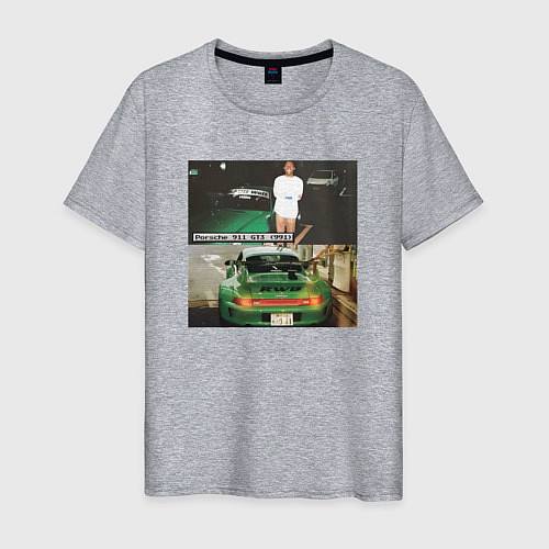 Мужская футболка Frank Ocean - Porsche 911 GTR 3 991 / Меланж – фото 1