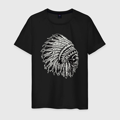 Мужская футболка Индеец шаман / Черный – фото 1