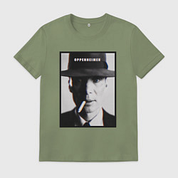 Футболка хлопковая мужская Взгляд Оппенгеймера, цвет: авокадо