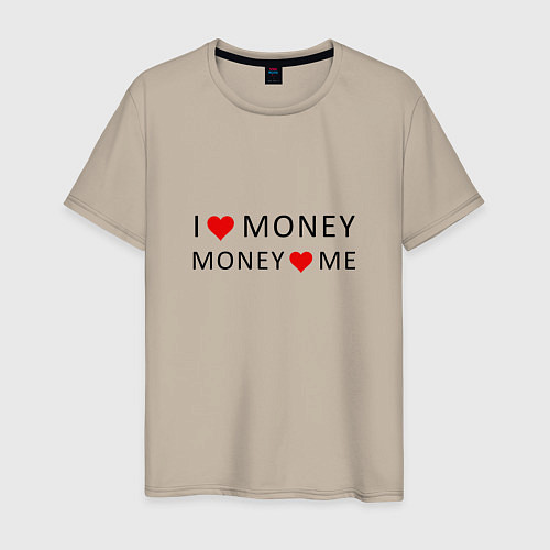 Мужская футболка Надпись Я люблю деньги деньги любят меня / Миндальный – фото 1