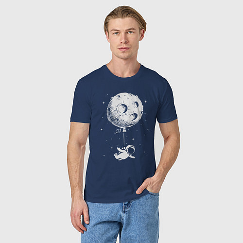 Мужская футболка Moon balloon / Тёмно-синий – фото 3