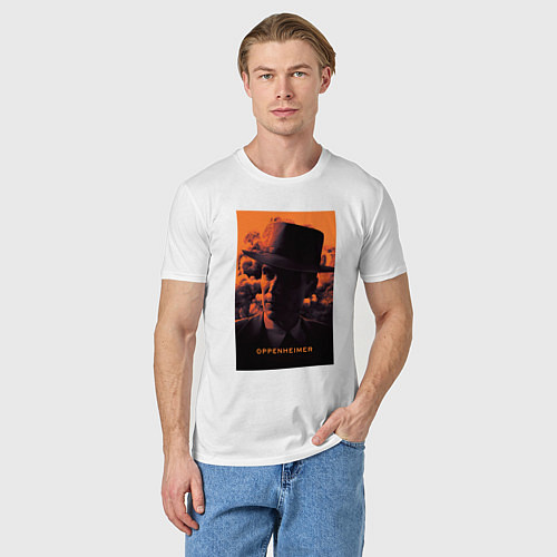 Мужская футболка Взгляд Оппенгеймера / Белый – фото 3
