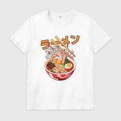 Футболка хлопковая мужская Ramen Рамен, цвет: белый