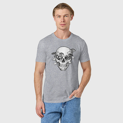 Мужская футболка Грибной череп / Меланж – фото 3