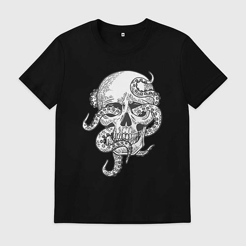 Мужская футболка Skull octopus / Черный – фото 1