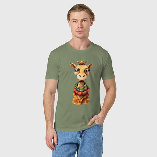 Мужская футболка Весёлый осенний жираф / Авокадо – фото 3