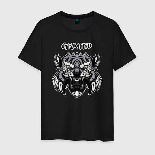 Мужская футболка Grated - Tiger / Черный – фото 1