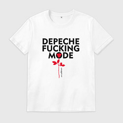 Футболка хлопковая мужская Depeche Mode - Rose mode white, цвет: белый