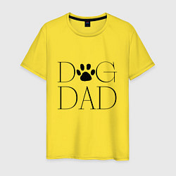 Футболка хлопковая мужская Папа собаки, цвет: желтый