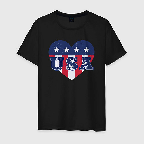 Мужская футболка Сердце Америки / Черный – фото 1