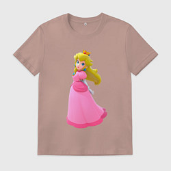 Футболка хлопковая мужская Принцесса Пич, цвет: пыльно-розовый